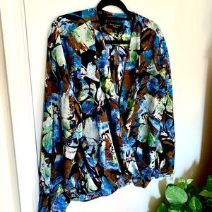 New Paul Costello London England Women’s Large Black label 100% Poly blouse top